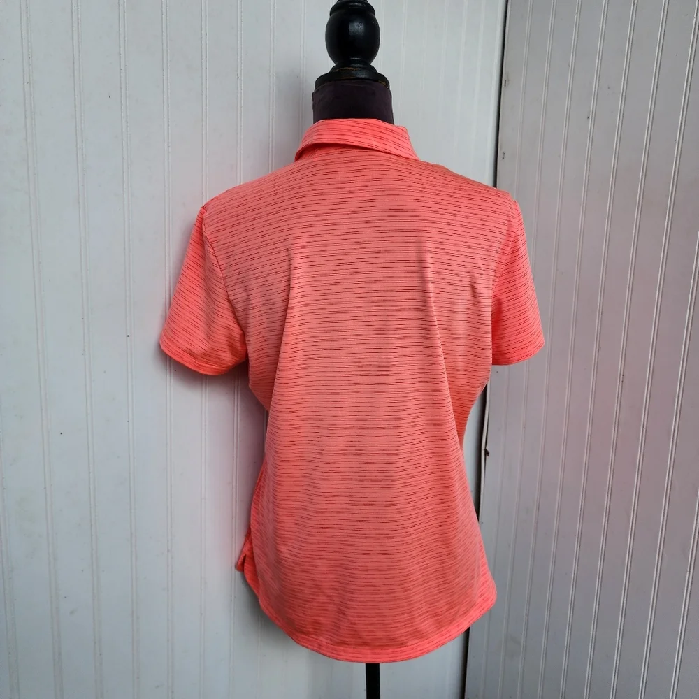 Adidas Climacool Polo Golf Shirt Women's Short Sleeves Orange Size L - Picture 11 of 11